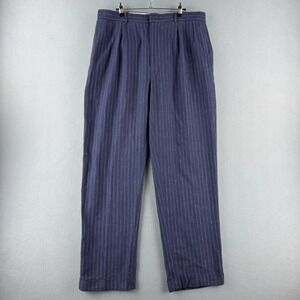 Vintage Polo Ralph Lauren Pants Mens Fits 35x32 Rayon Linen Pleated High Waist